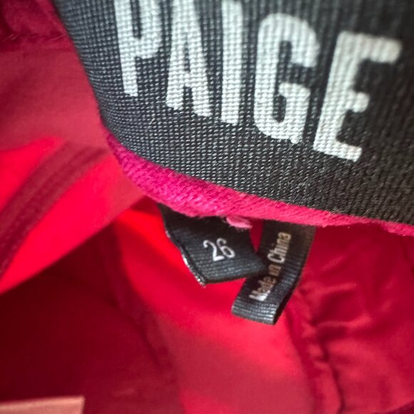 PAIGE Margot Ankle High Rise Pink Velvet Skinny Jeans Size 26 - Picture 4 of 10